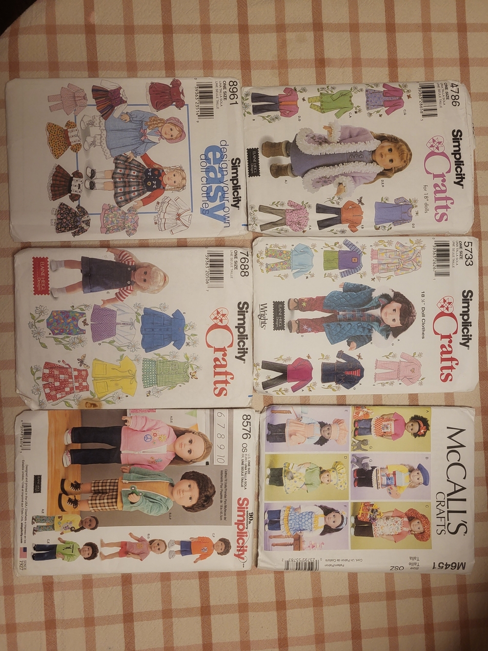 Vintage American Gir Doll Clothes Sewing Patterns - Mixed Simplicity & McCall's